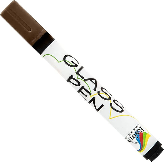 Glass Pen Window Marker: Liquid Chalk Markers for Glass, Car Marker or Mirror Pen with Washable Paint - Graduation Car Windows, Storefront Window, Wedding, Parade, Party & Holiday (Brown, Fine Tip)