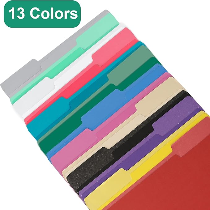 18 Packs Red File Folders - Colored File Folders Letter Size,1/3 Cut Tab File Folders for Documents, Folder for Filing Cabinet,Office Supplies Folders