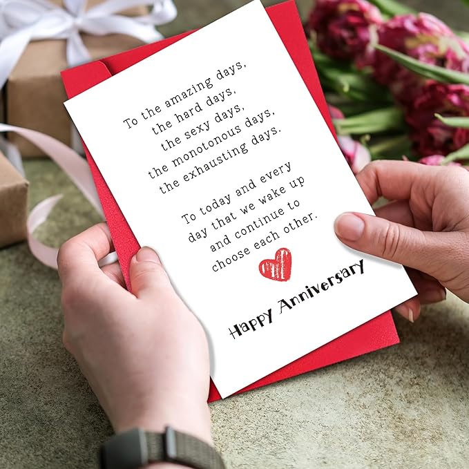 Happy Anniversary Card for Boyfriend Husband, 1st 2nd 3rd Anniversary Card from Girlfriend Wife (To the Amazing Hard Sexy Days)