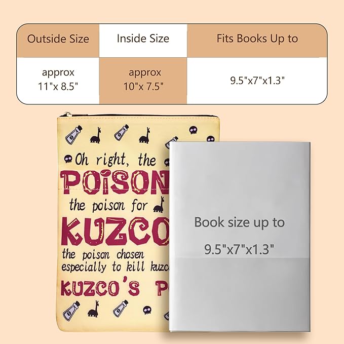 Book Sleeve for Book Lovers, Bookish Book Protector, Book Covers for Paperbacks, Washable Fabric, Book Sleeves with Zipper, Medium 11 Inch X 8.7 Inch