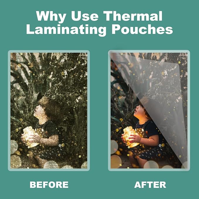 BESTEASY Thermal Laminating Pouches, 5 mil Thick, Clear 9 x 11.5 Inch Laminating Sheet Paper for Laminator, Holds 8.5 x 11 Inch Letter Size Sheets（500 Pack）