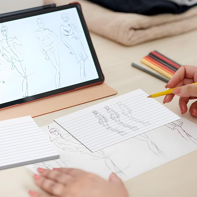 Index Cards 4x6 Lined Note Cards, 180 Count Flashcards for Studying, 4 x 6 Index Cards Ruled Flash Cards, Index Flashcards Lined on Front, Blank on Back, Ruled Notecards Bulk for School Office Home