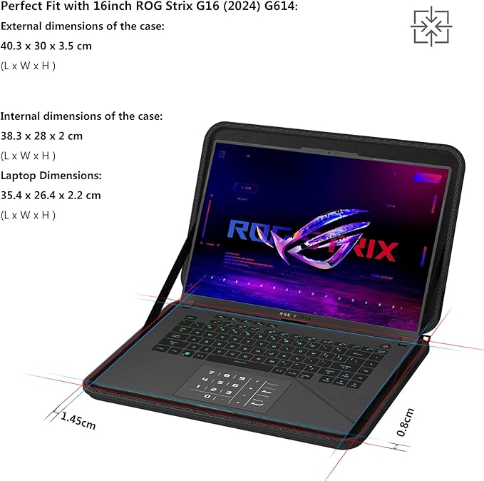 Smatree 16inch Laptop Case for ASUS ROG Strix Scar 16 2024/ROG Strix G16 2024, for Samsung Galaxy Book5/4/3 Pro 360, for Lenovo ThinkPad P16v/Lenovo Legion Pro 5i Gen 8 Laptop Sleeve