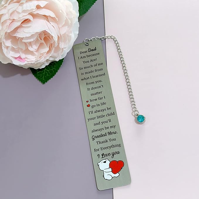 Dad Bookmarks Fathers Day Gift Thank You Daddy My Greatest Hero Bookmark Birthday Present Retirement Appreciate Family Love Quotes Keepsake Personalised Christmas Thanksgiving Book Accessory from Kids