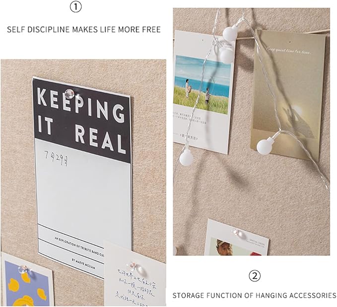 2Pcs Foldable Large Felt Bulletin Board - 36'' x 18'', Decorative Picture Framed Display Board with 70 Rose Pins for School, Home, Kitchen & Office Walls