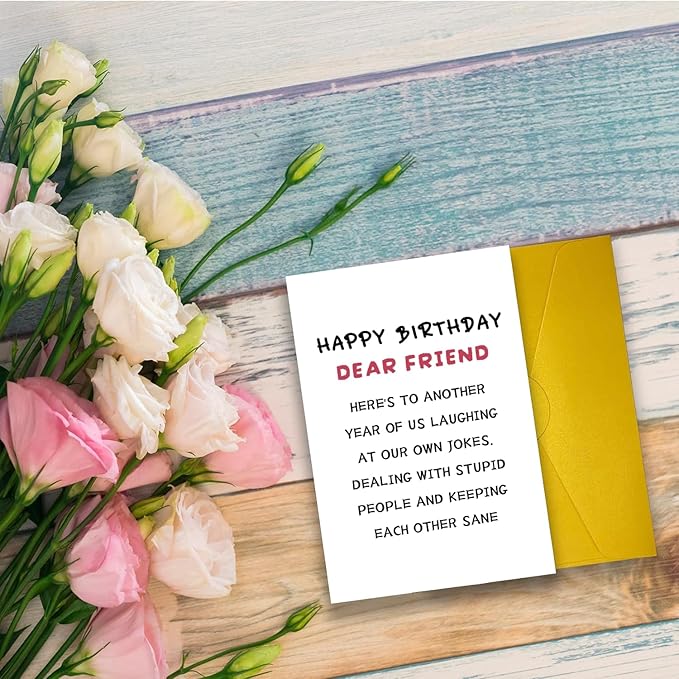 Funny Happy Birthday Card for Best Friend Bestie Sister, Jokey Friendship Card, Bday Gift for Famale Friends Cousin, Ideal Friendship Birthday Gift For Her Women