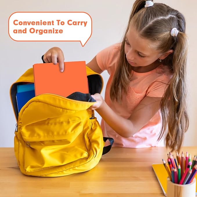 Plastic 2 Pocket Folders with Prongs, 30 Pack, Heavyweight, Letter Size Poly Folders with 3 Metal Prongs Fastener Clips (Orange)