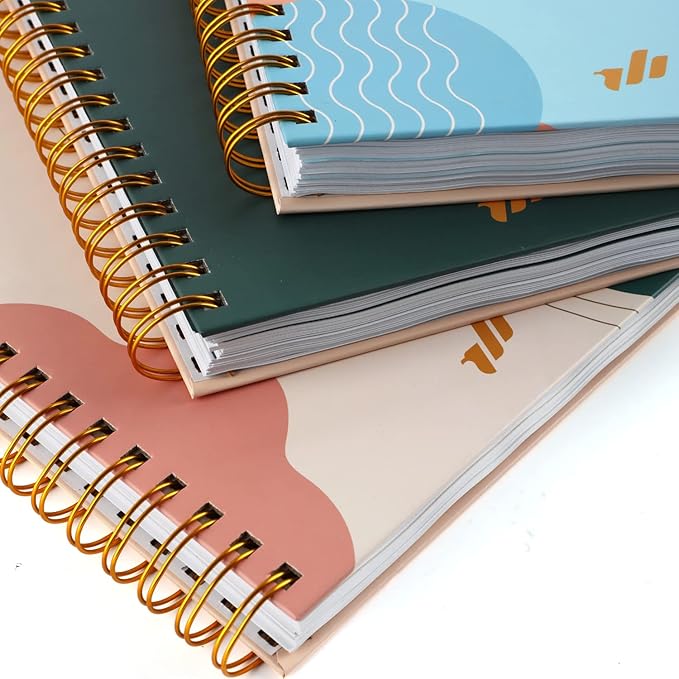 3-Pack Spiral Notebook - 10.25" x 7.25" 3 Subject Notebook, College Ruled Notebook, B5 Journaling Notebooks,100 GSM Notebook with Divider, 300-Page Notebooks for School, School Supplies