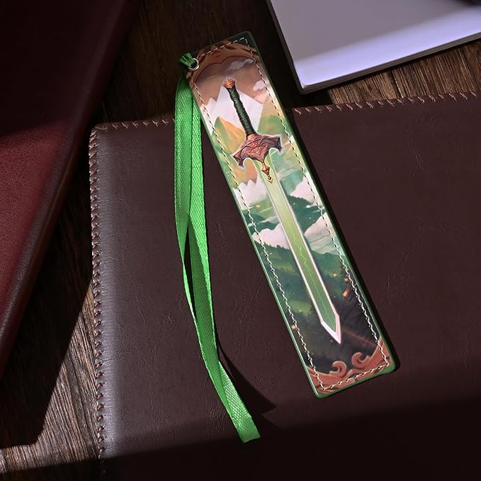 ZQZYMXQ 4Pcs Leather Sword Bookmarks for Men, Cool Fantasy Bookmarks Anime Bookmark, Gifts for Book Lovers Men (Sword)