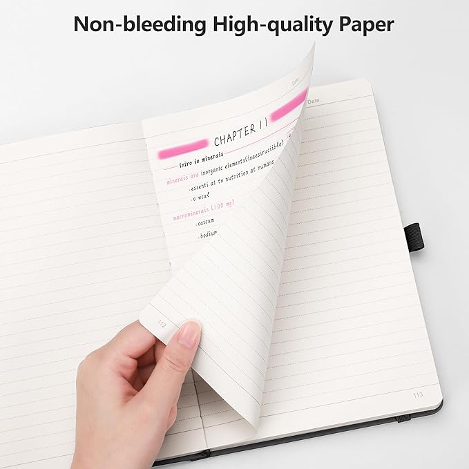 RETTACY Journaling Notebooks, A5 Lined Journal Notebook with 192 Numbered Pages, 5.7'' × 8.3'' Medium Size, for Writing, Work, Office, Leather Hardcover, 100 GSM Thick Paper (Sage Green)