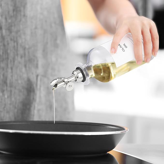 Olive Oil Labels for Glass Bottles - 2.5" x 2.5" Waterproof & Oil-Proof Kitchen PVC Sticker Labels for Oils, Vinegars, Sauces, Cooking Wines & Condiments - Minimalist White, 39pcs