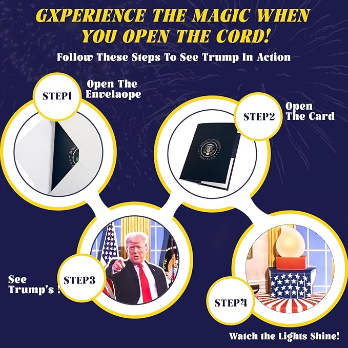 Pop Up Trump Birthday Card with Light & Sound - Greeting Card - Birthday - Oval Office