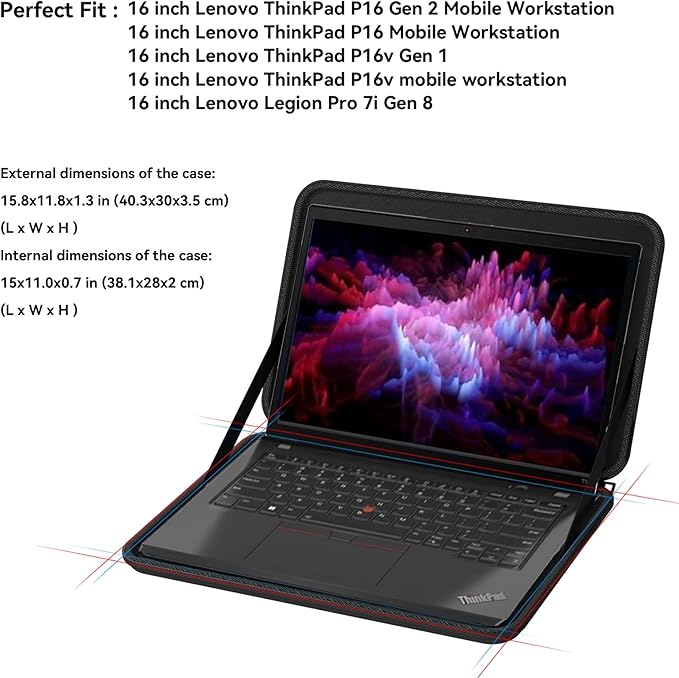 Smatree 16inch Hard EVA Protective Sleeve Compatible for Lenovo ThinkPad P16v Gen 1/P16v Mobile Workstation, Lenovo ThinkPad P16 Gen 2/P16 Mobile Workstation, Lenovo Legion Pro 7i Gen 8 Sleeve (A1550)