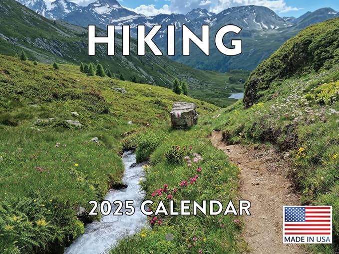 Hiking Calendar 2025 Hiking Trails Monthly Wall Nature Calender 12 Month | American Made In The USA