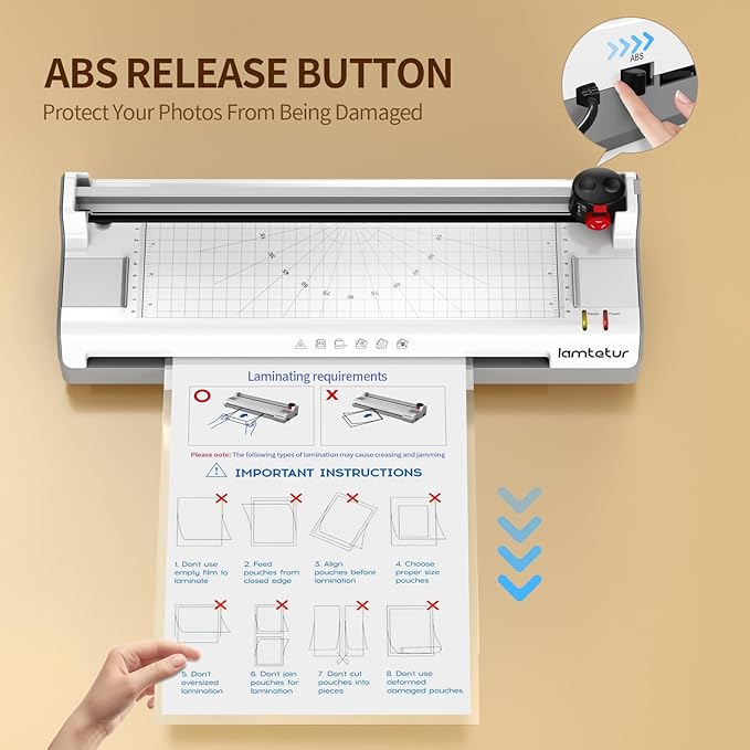 Thermal Laminator Machine 11X17 with 20pcs Letter Size Laminating Sheets,13inch Laminater for A3/A4/A6, Hot&Cold Lamination Machine for Office Home School Teacher Use,Paper Cutter, Corner Rounder