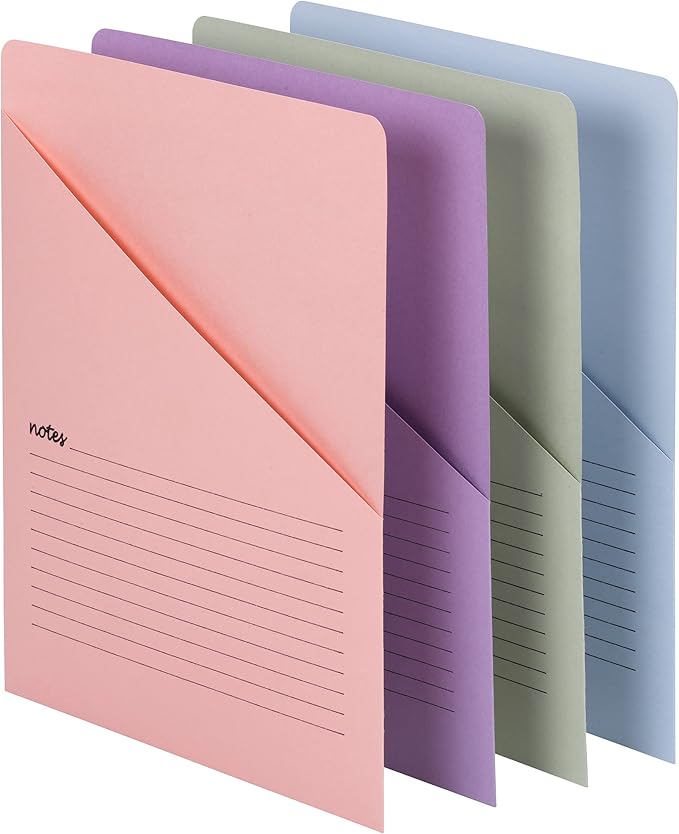 Smead Organized Up Notes Slash File Jacket, Letter Size, Assorted Colors, 12 per Pack (75429)