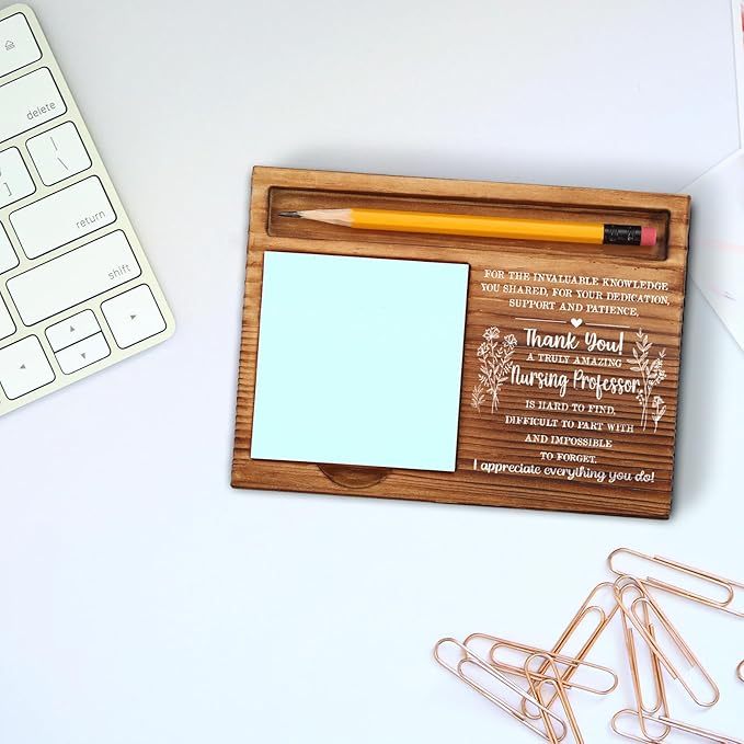 Nursing Professor for Women, Men, Nursing Professor Appreciation Gifts, Thank You Gifts for Nursing Professor, Nursing Education Office Desk Decor Gifts Self-Stick Note Pad Holders ZSS14