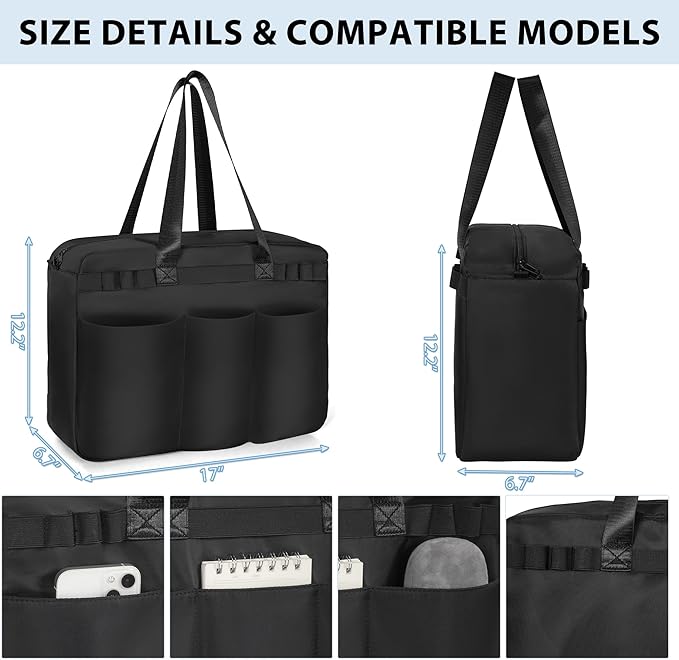 Utility Tote Bag with Multi-Pockets, Foldable Travel Duffle Bag with 15.6″Padded Laptop Sleeve, Top Zipper Tote Bag for Travel/Work