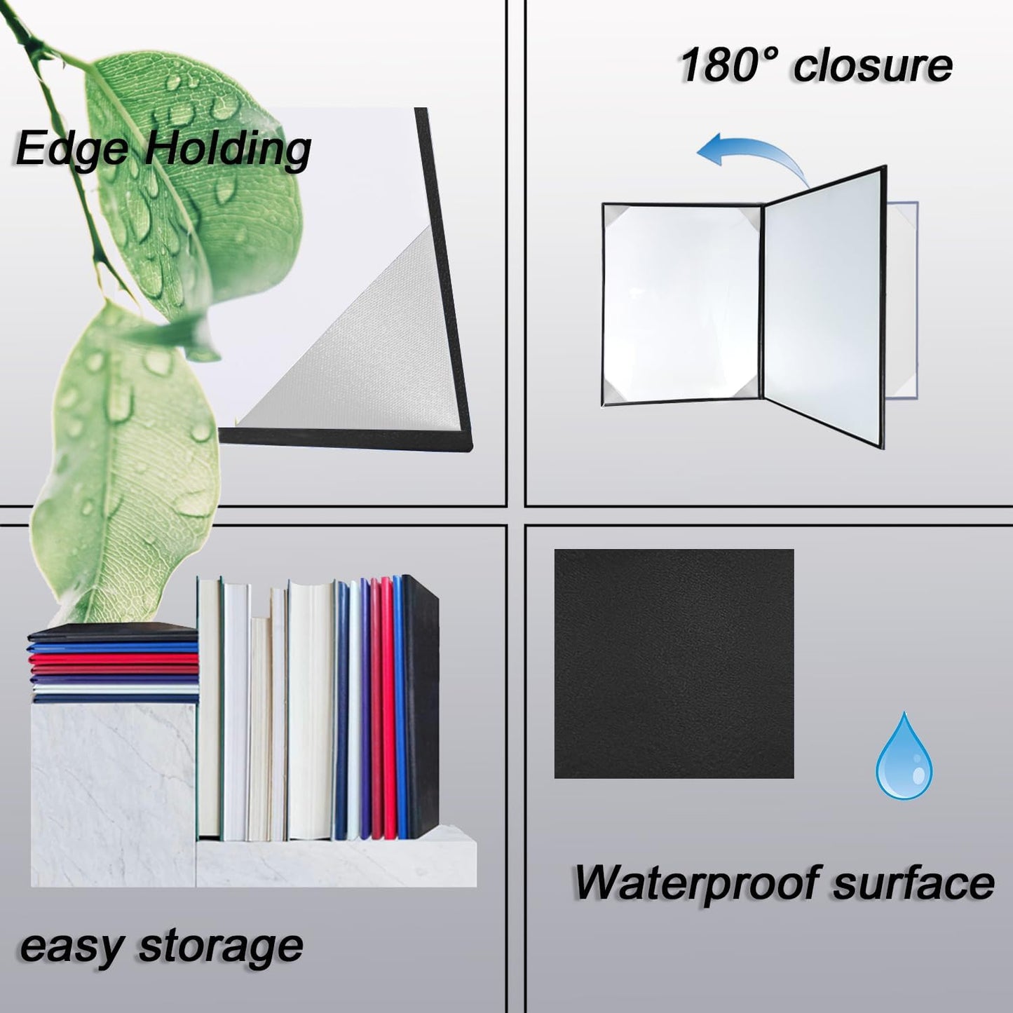 Certificate Holders 8.5"x11" Graduation Diploma Cover Document Leather Folders,Black-5 Pack