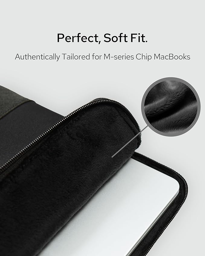Slim Laptop Sleeve/Case for 2023/2024 M1/M2/M3 MacBook Pro/Air (Black Beauty, for 13.6-inch MacBook Air (M2/M3))