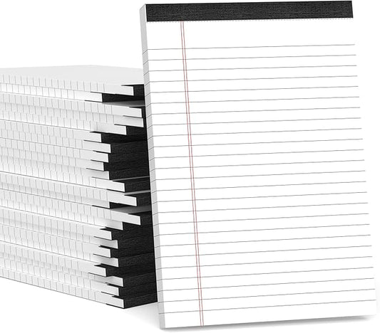24 Pack Small Legal Pads 5x8 White Note Pads 5x8 College Ruled Paper Tablets for Office 80 GSM Paper Pads Narrow Ruled Legal Pad White Small Notepad 30 Sheets Writing Pad Lined Notepads for Office