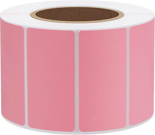 Hybsk 2x1 inch Color Direct Thermal Labels for Shipping, Barcodes, Address, Compatible with Rollo Label Printer & Zebra Desktop Printers,(2"x1",Pink)
