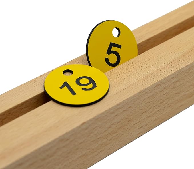 StayMax Plastic ID Number Tags Engraved Tags Key Tags Without Key Rings (1-100, Yellow)