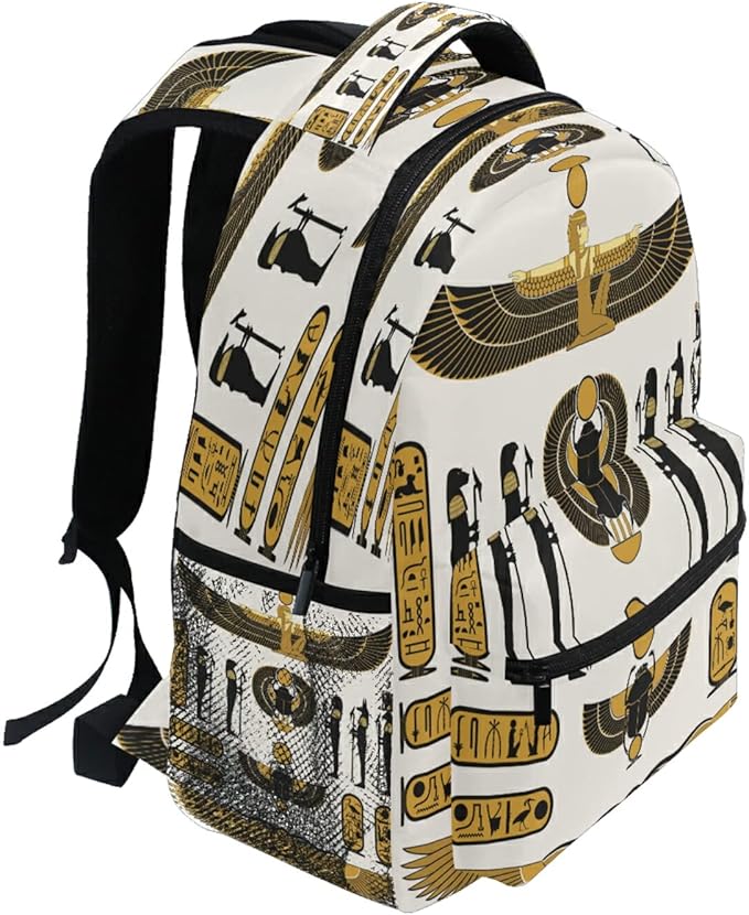 Ancient Egyptian Print School Backpack for Teens Girls Kids Boys, Egypt Sun Art Women Men Adult 15 in Laptop Backpack Casual Elementary Student College Bookbag Travel Hiking Camping Daypack…