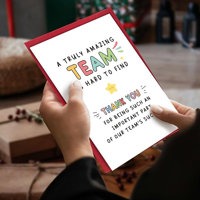 Cute Appreciation Card, Thank You Card for Him Her, Employee Appreciation Gift, Encouragement Card for Work Bestie Coworker, Truly Amazing Team Is Hard to Find