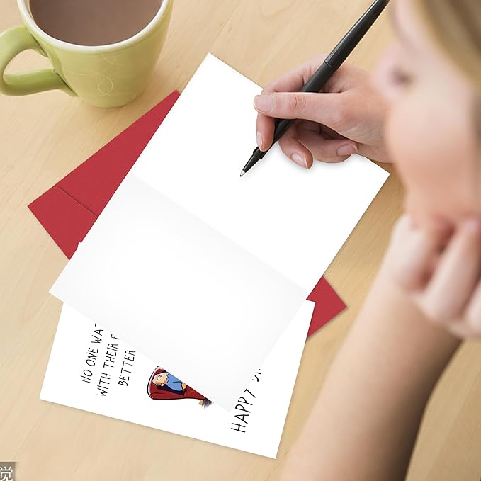 Heollaok Funny Birthday Card for Men, Humorous Birthday Card for Husband Dad Grandpa, Naughty Birthday Cards for Him, Cute Watches TV with Eyes Closed Birthday Card