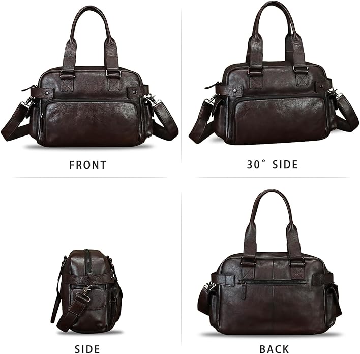 Genuine Leather Purses and Handbags for Men and Women Vintage Real Leather Messenger Bag Shoulder Briefcase Satchel Purse