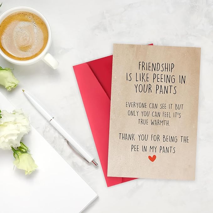 Funny Best Friend Birthday Card, Happy Friendship Card for Him Her, Bestie Card for Friend Sister, Friendship Gift for Her, Friendship Thank you Card for Men Women