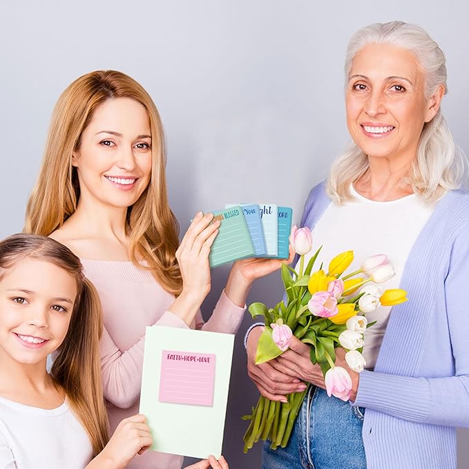 Yinder 24 Pcs Inspirational Sticky Notes with Lines Cute Motivational Sticky Notes Pad Employee Appreciation Gifts Bulk for Teacher Nurse Coworkers Office Supplies 3 x 3''(Light Color,Bible)