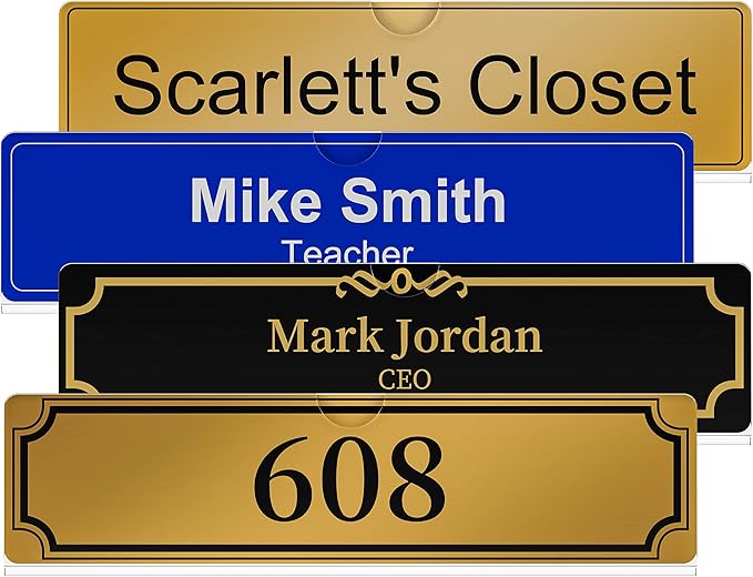 Acrylic Wall Name Plate Holder, Office Name Plate with Adhesive Tapes, Door Name Plate Wall Nameplate Clear Sign Holder Frame, 2"x8", 10 Pack