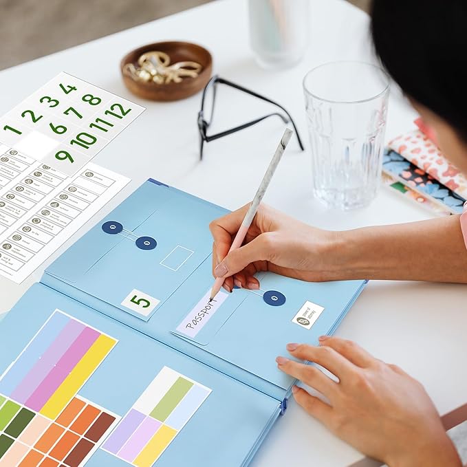 in Case I Go Missing Binder,The Folio Document Organizer,Lifebook Document Organizer with Labels,Suitable for Important Document,Emergency Binder,Life Binder,Passports,and Letters(Light Blue)