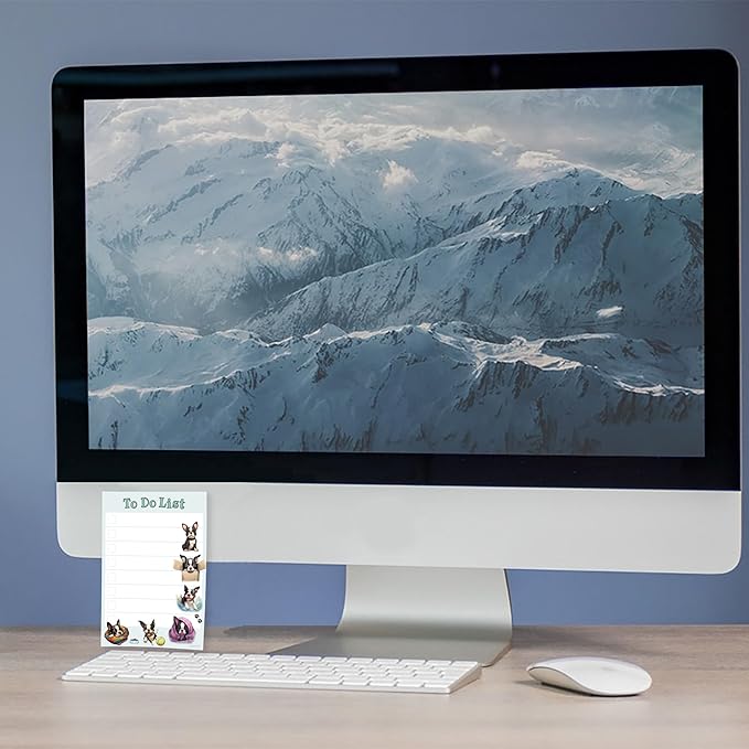 Boston Terrier Sticky Notepad to Do List | Kawaii Dog Lover Gifts for Women | Office School Supply Sticky Notes 4"x6" 50 Pages