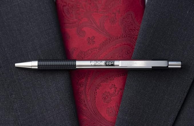 Zebra Pen F-301 Bold Ballpoint Retractable Pens, 1.6mm Point Size, Black Ink, Pack of 2 (27312)