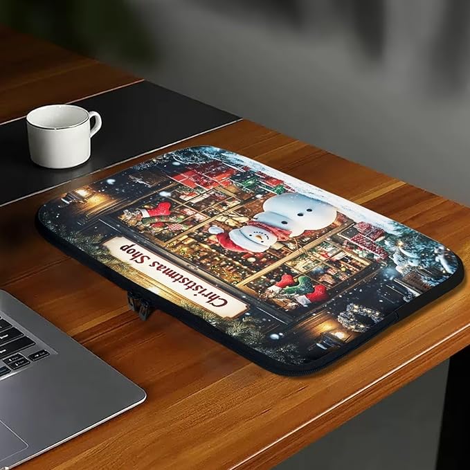 Christmas Snowman Laptop Sleeve Case for Women Laptop Protector Lightweight Computer Sleeve 15 inch Suitable for Girls Boys Tablet Bag Laptop Accessories