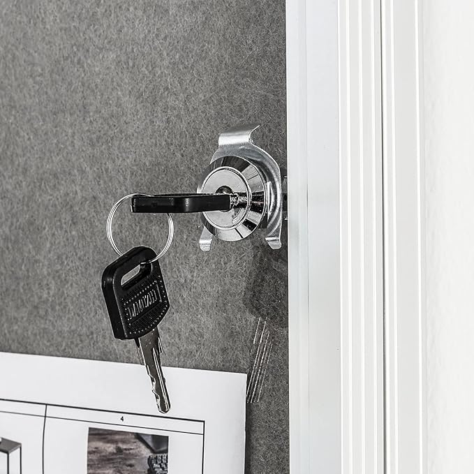 Lockable Display Case 24"x36" - Aluminum Enclosed Bulletin Board with Felt Lining - Wall Mounted Cabinet for School Office, Poster Memo Board