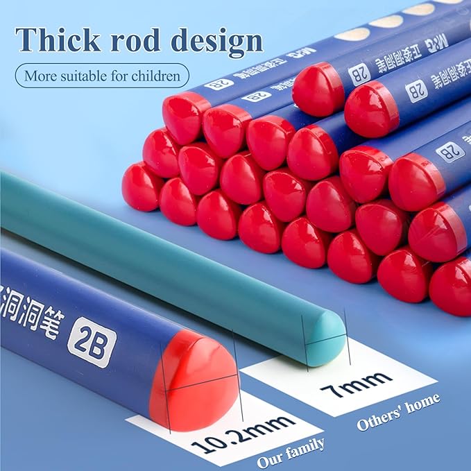 M&G 12 Pcs Triangular Hole Pencils for Kids, Triangular Pole with Grip Correction 2B Pencils, Graphite Wood Pencils with Smooth Writing for School, Office, Painting, Sketching, Weddings, Party