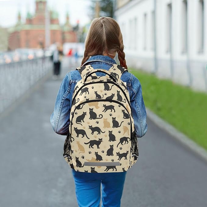 MNSRUU Laptop Backpack with Chest Strap, Cute Cat School Backpack, Travel Hiking Backpack for Boys Girls Teen Adult, Rucksack, Knapsack