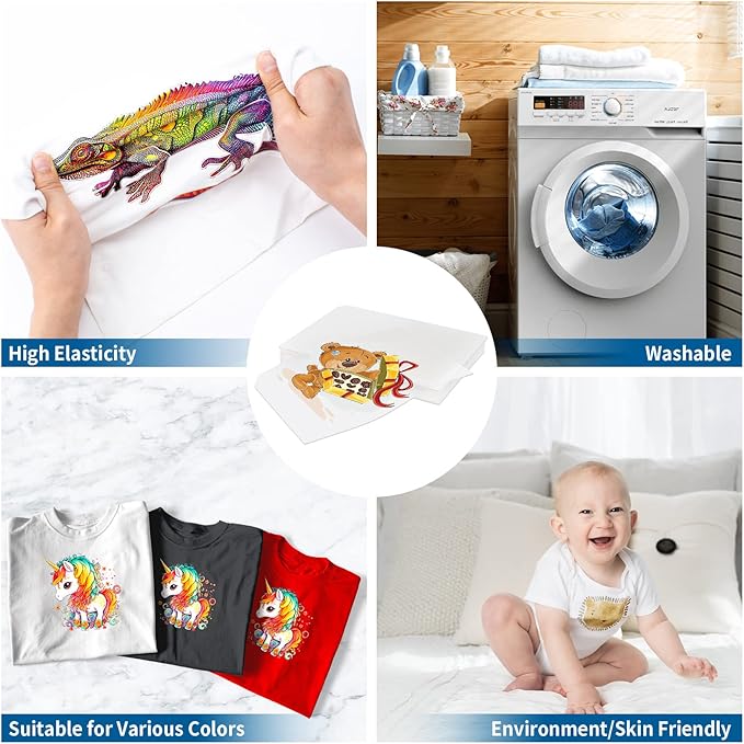 JOYCUT DTF Transfer Film - A3（11.7"×16.5"）100 Sheets Double-Sided Matte Finish, DTF Film for Sublimation and DTF Inkjet Printer, Direct to Film Transfer Paper for T-Shirts