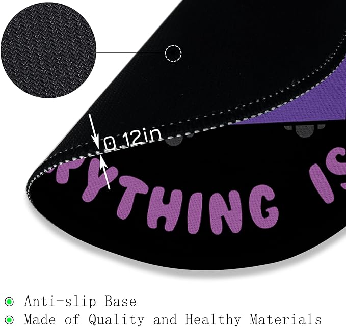 Gctriki Dumpster on Fire Mouse Pad, Cute Round Mouse Pads for Desk, Funny Purple Dumpster Mousepad for Laptop Gaming, Stitched Edge Non-Slip Rubber Base, Cute Office Desk Accessories Decor for Women