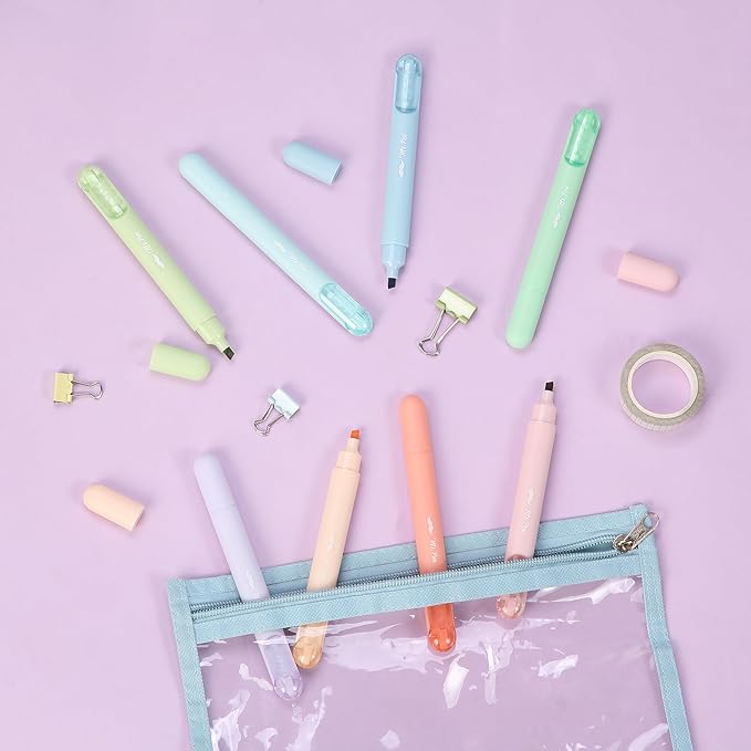 Mr. Pen- Aesthetic Highlighters, 8 Pack, Chisel Tip, Pastel Colors, Cute Highlighters Assorted Colors, Cute Highlighters for School Highlighters, Highlighter Set, Pastel Highlighters