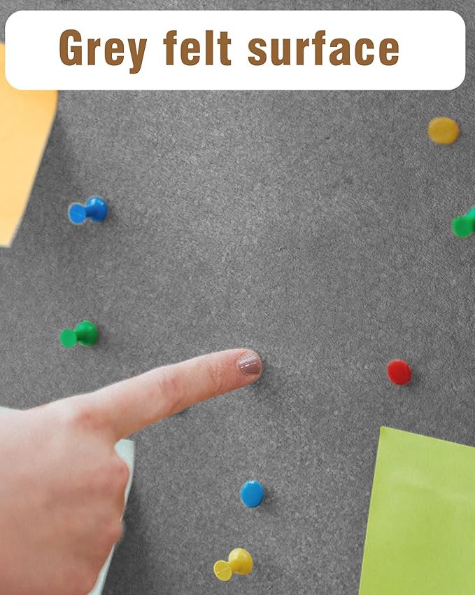 36"x24" Enclosed Bulletin Board, Outdoor Lockable Weather-Resistant Aluminum Cork Noticeboard for School & Office, Silver Frame w/Grey Flet