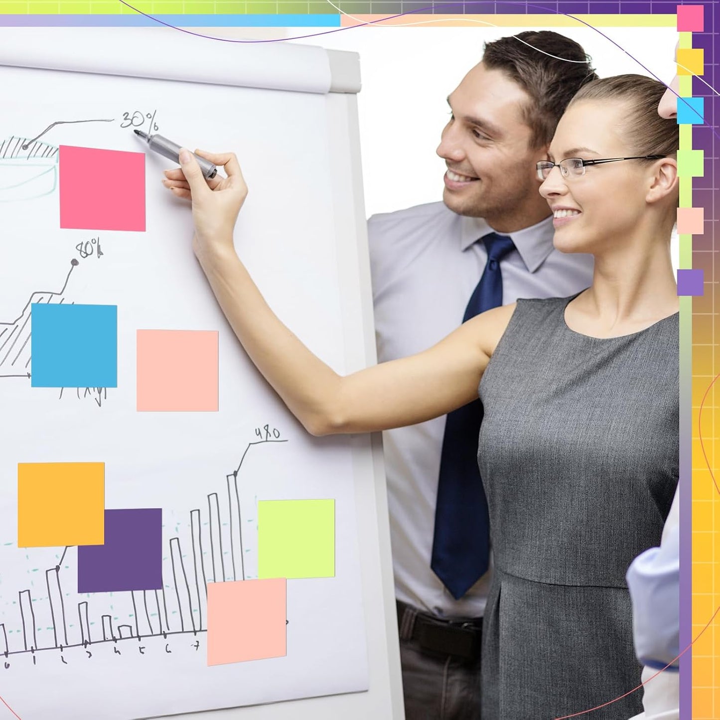 Kajaia 24 Pads Full Adhesive Sticky Notes Colorful Sticky Notes Adhesive Memo Self Stick Pads Easy to Post for Office Home School Meetings Supplies 6 Pastel Colors 80 Sheets/pad(3x3 Inches)