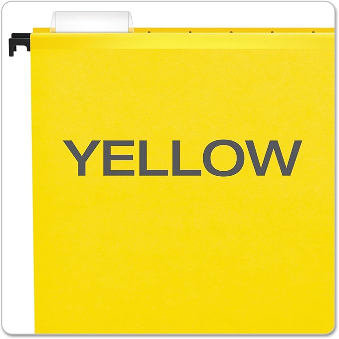 Pendaflex SureHook Reinforced Hanging Folders, Letter Size, Yellow, 20 per Box (6152 1/5 YEL)