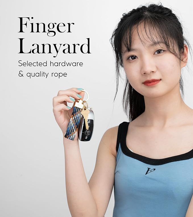 SENLLY Car Keychain, Stretchy Key Holder, Original Elastic Anti-Drop Design Finger Lanyard Strap