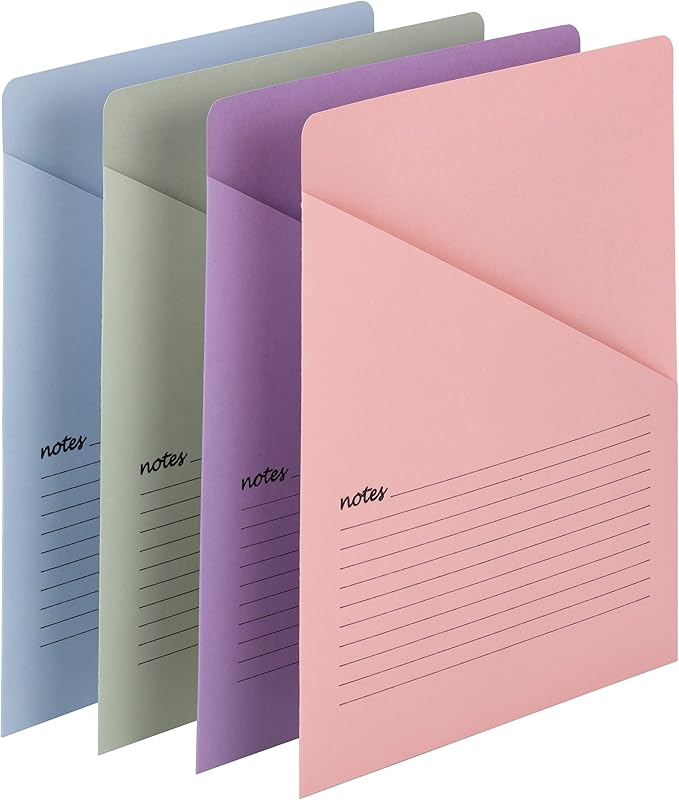Smead Organized Up Notes Slash File Jacket, Letter Size, Assorted Colors, 12 per Pack (75429)