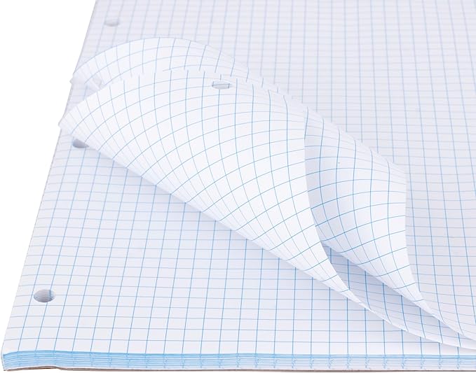 Mr. Pen- Graph Paper, 2 Pack of 55 Sheets, 8.5"x11", 4x4 (4 Squares Per Inch), 3-Hole Punched, Graphing Paper, Grid Paper Pad, Math Graph Paper Pad, Drafting Paper, Computation Pads, Square Paper